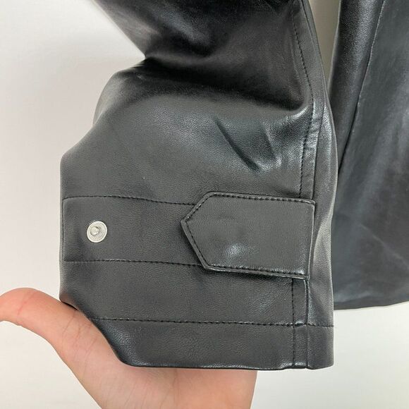 Aritzia Wilfred Free Modern Cargo Vegan Leather High Rise Button Fly Pant 0 - Picture 6 of 12